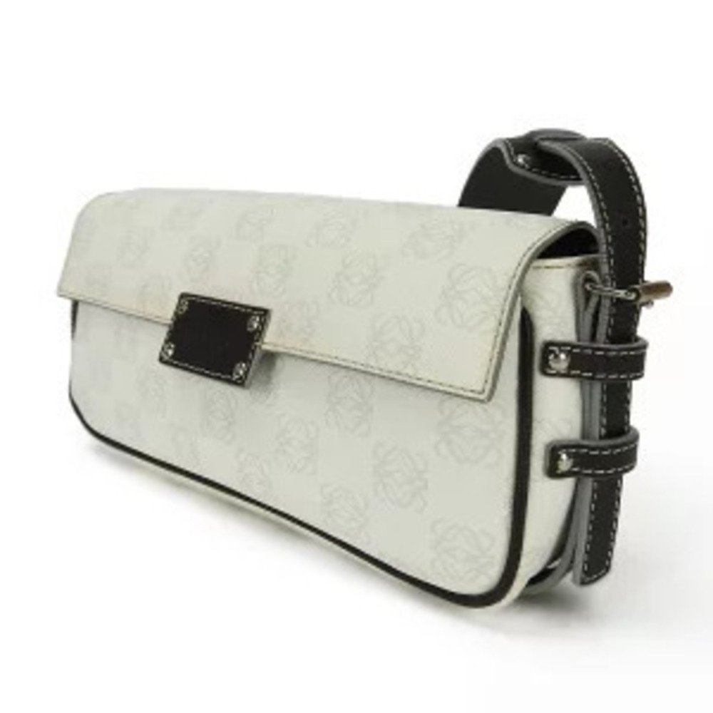 Loewe Shoulder One Hobo Dark White Brown Bag Leather Anagram shoulder
